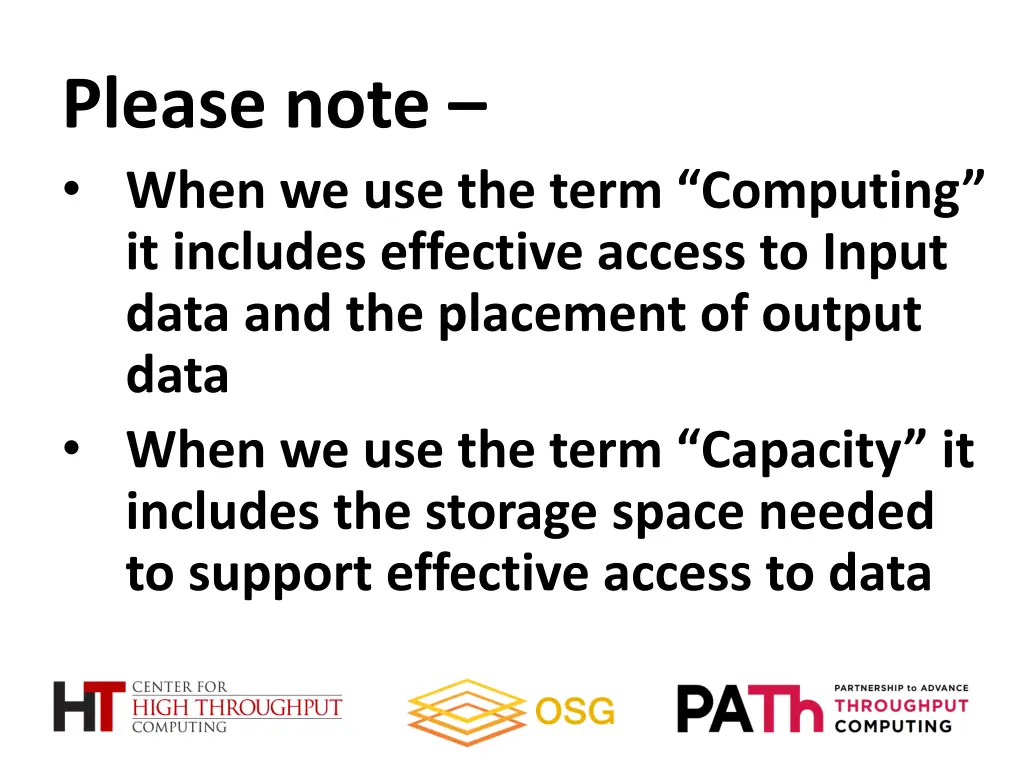 please note when we use the term computing