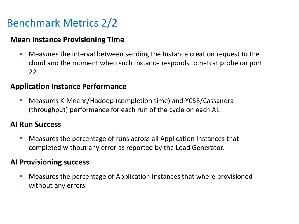 benchmark metrics 2 2