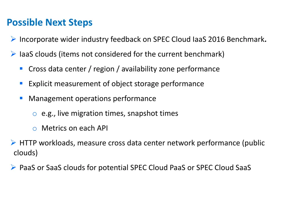 possible next steps