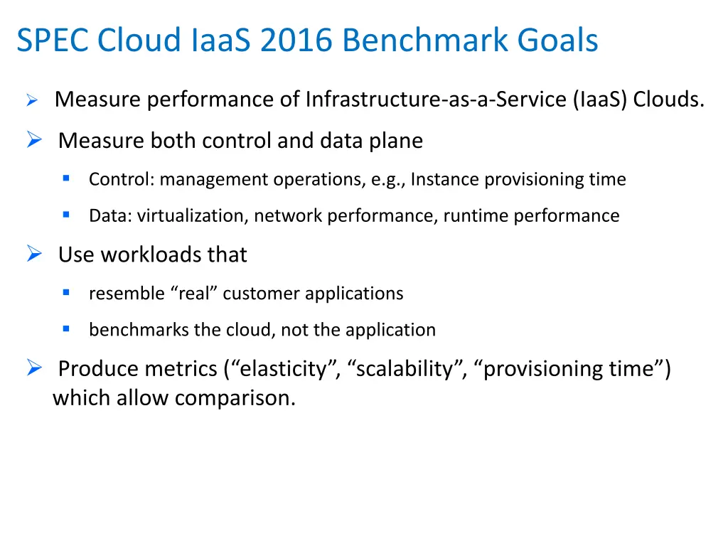 spec cloud iaas 2016 benchmark goals