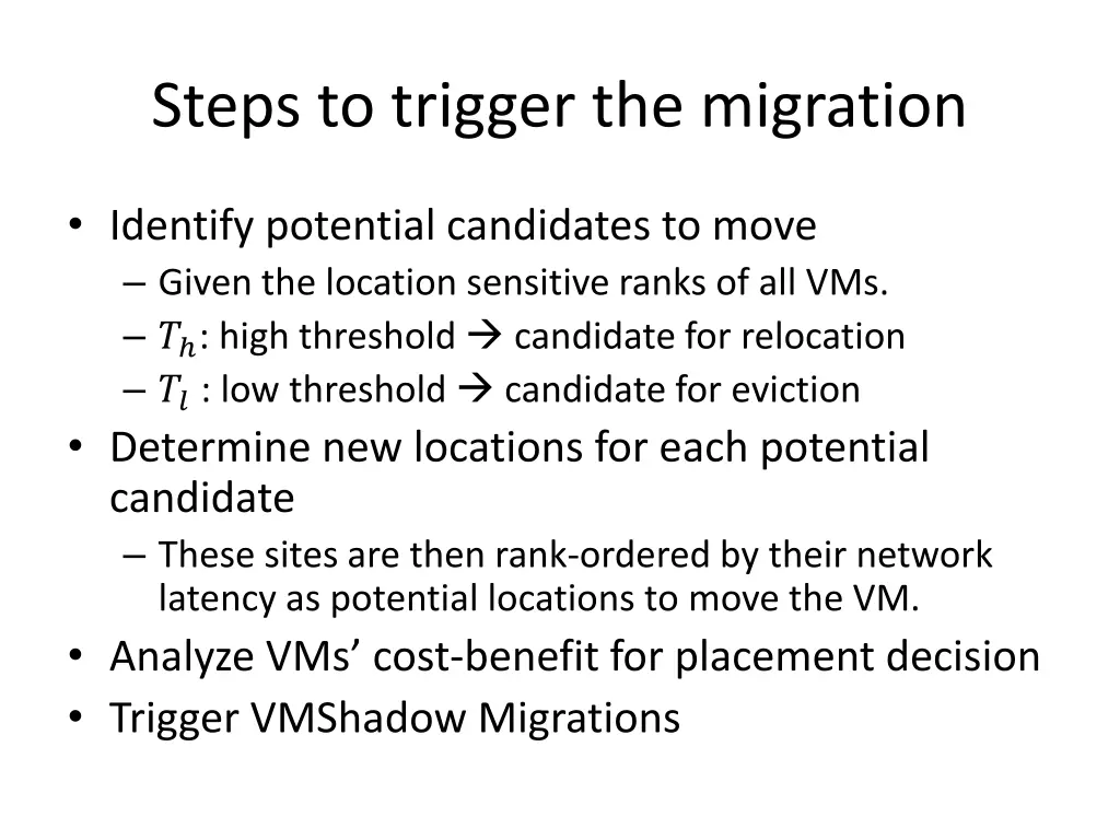 steps to trigger the migration