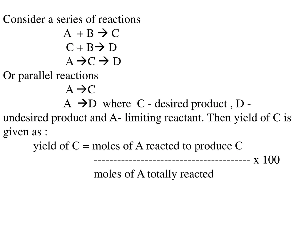 consider a series of reactions