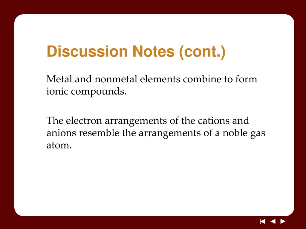discussion notes cont