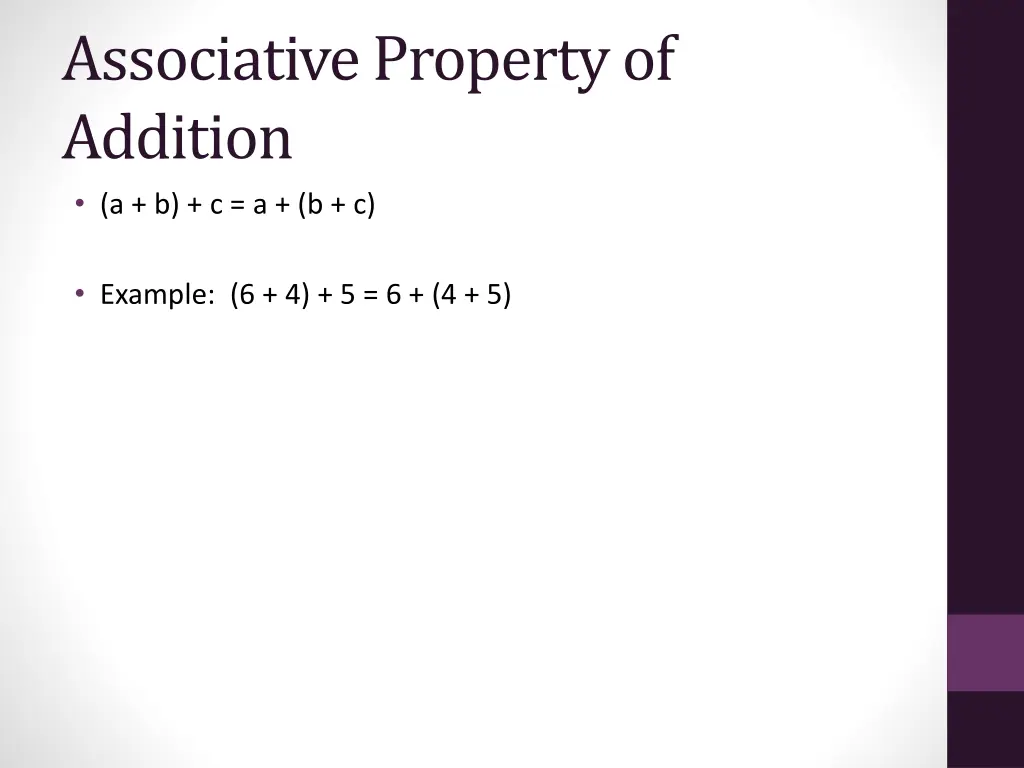 associative property of addition a b c a b c