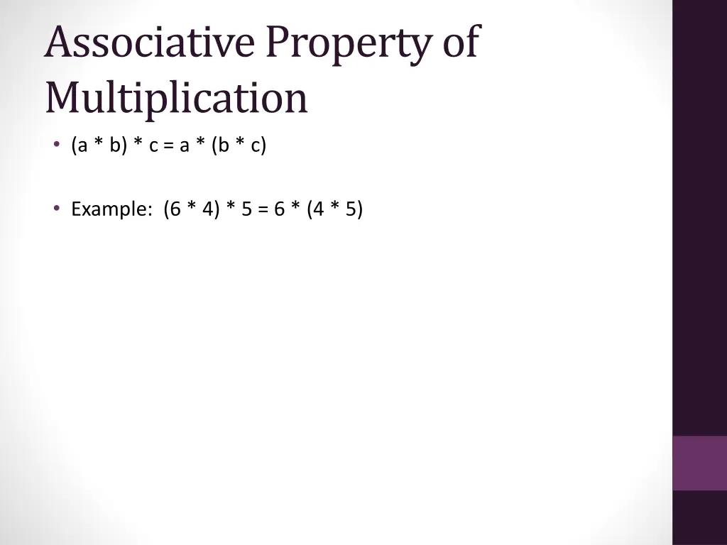 associative property of multiplication a b c a b c