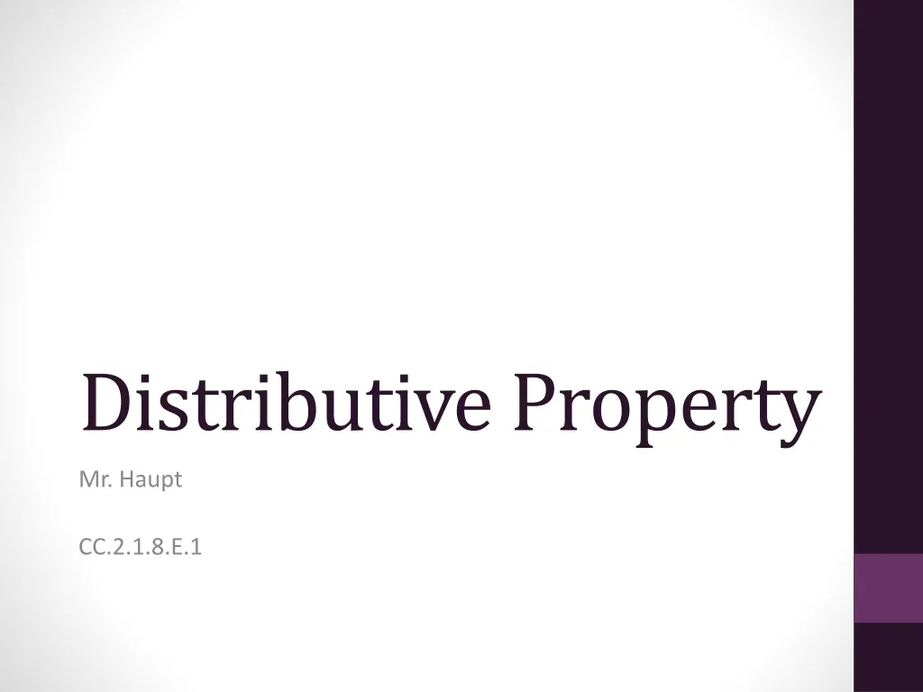 distributive property