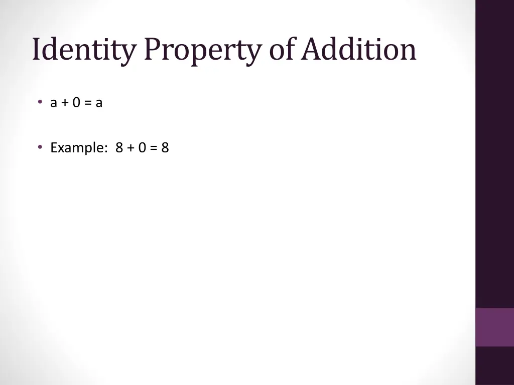 identity property of addition