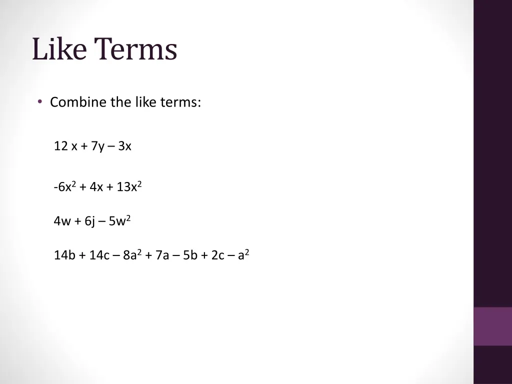 like terms