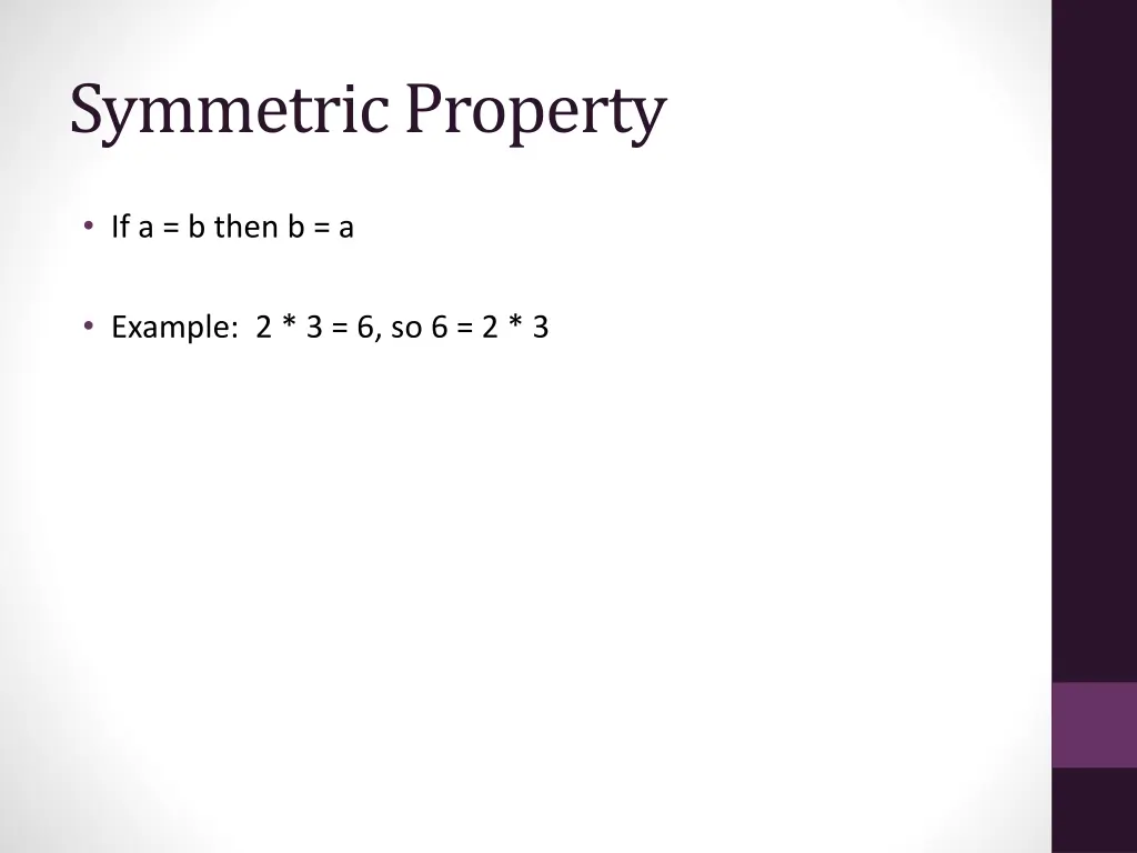 symmetric property