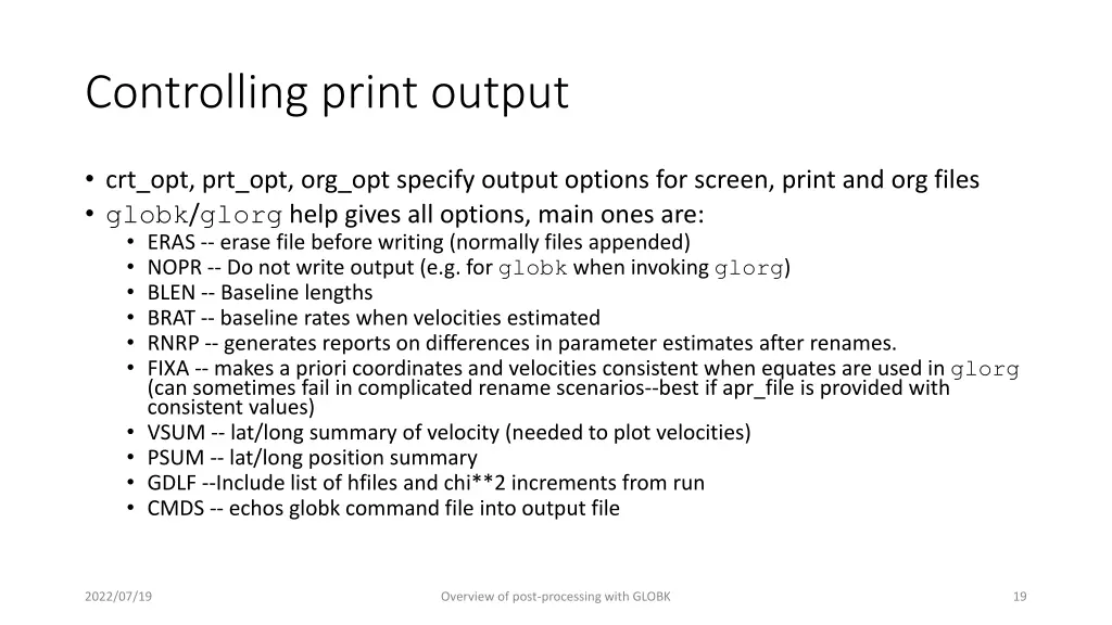 controlling print output
