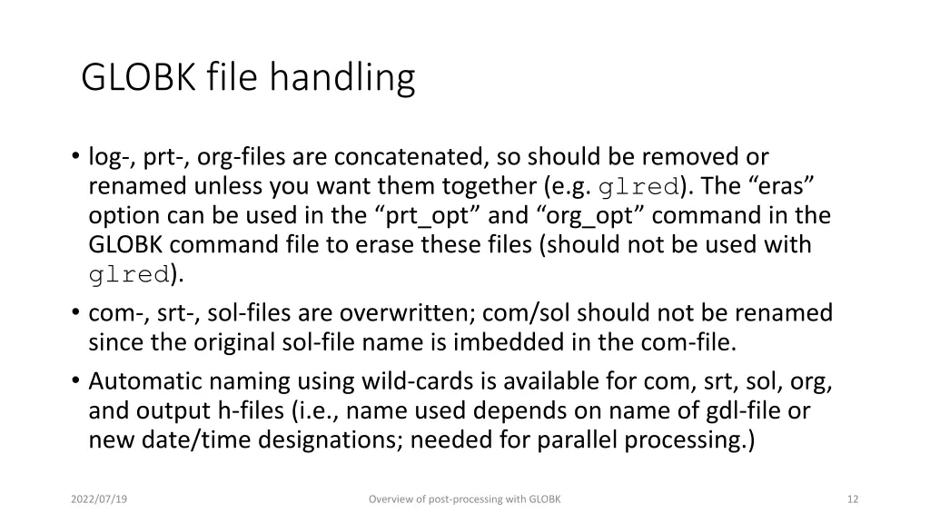 globk file handling