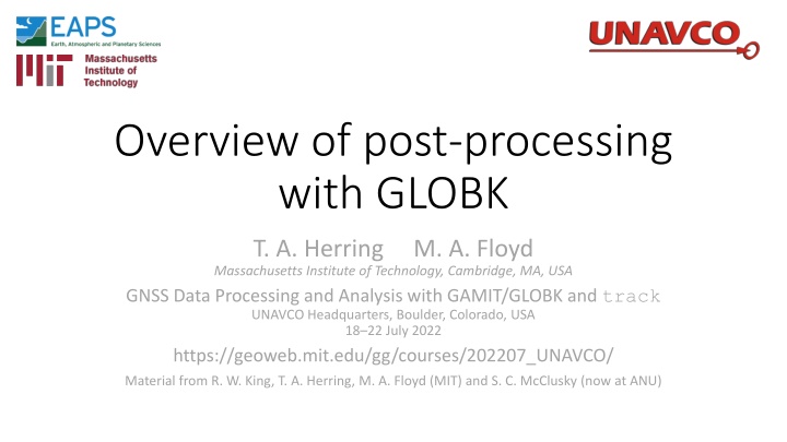 overview of post processing with globk