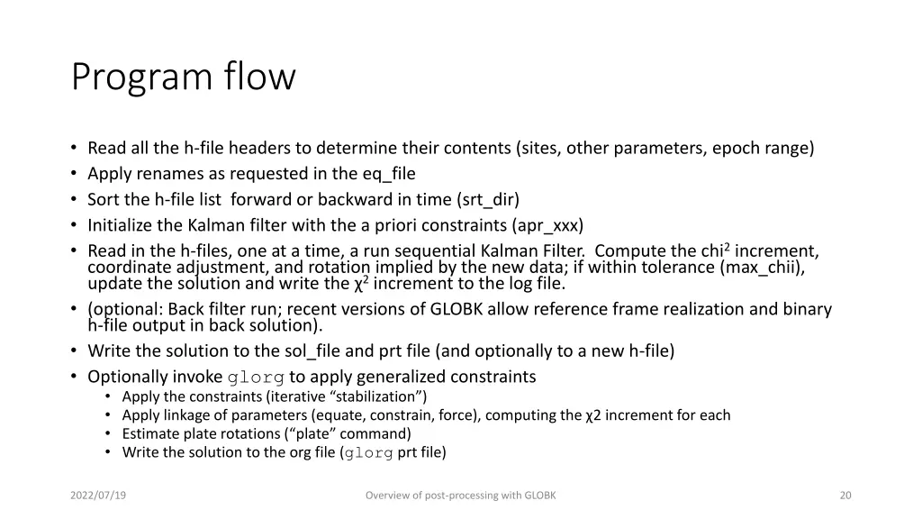 program flow