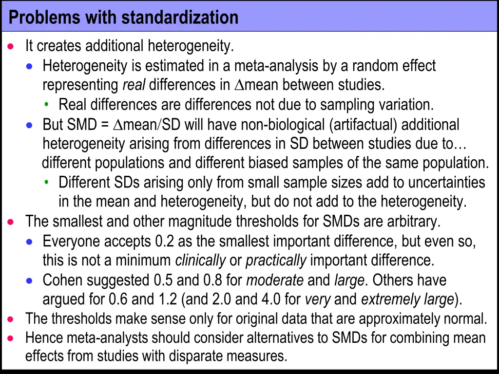 problems with standardization it creates