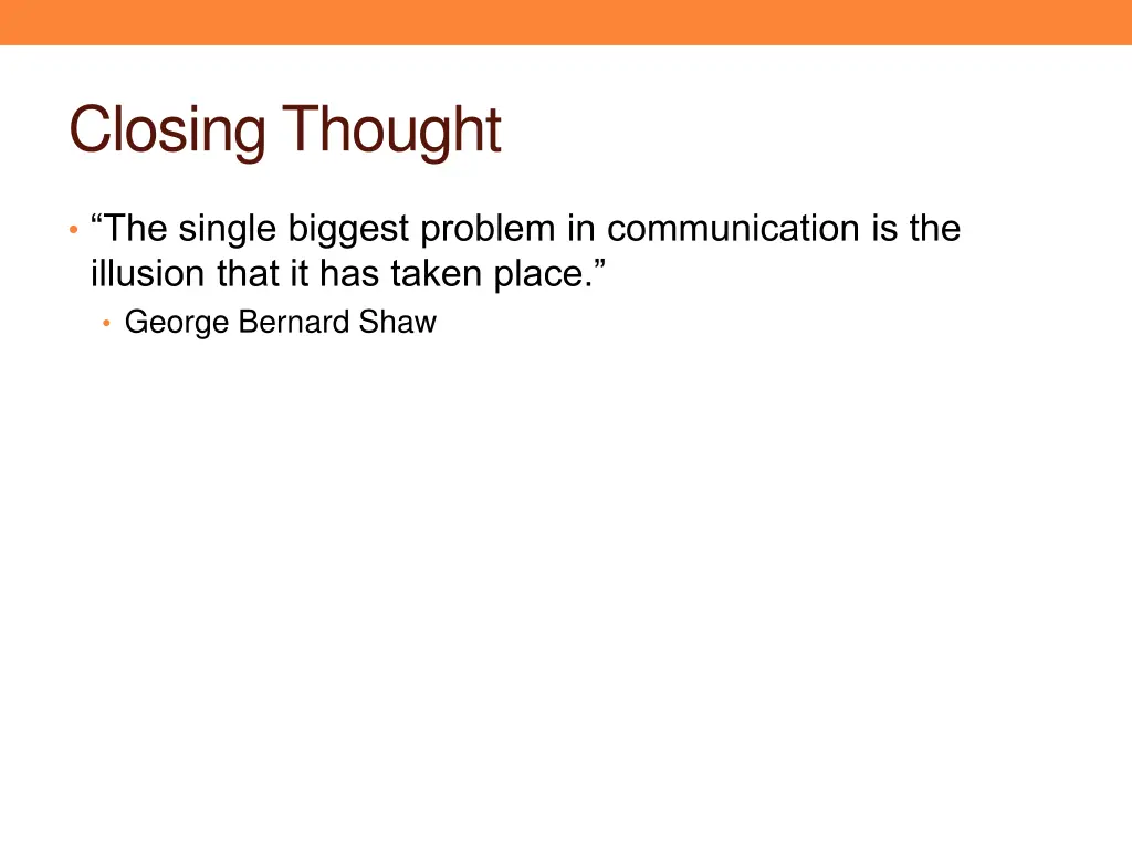closing thought
