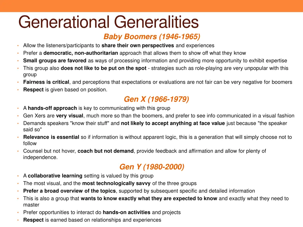 generational generalities baby boomers 1946 1965