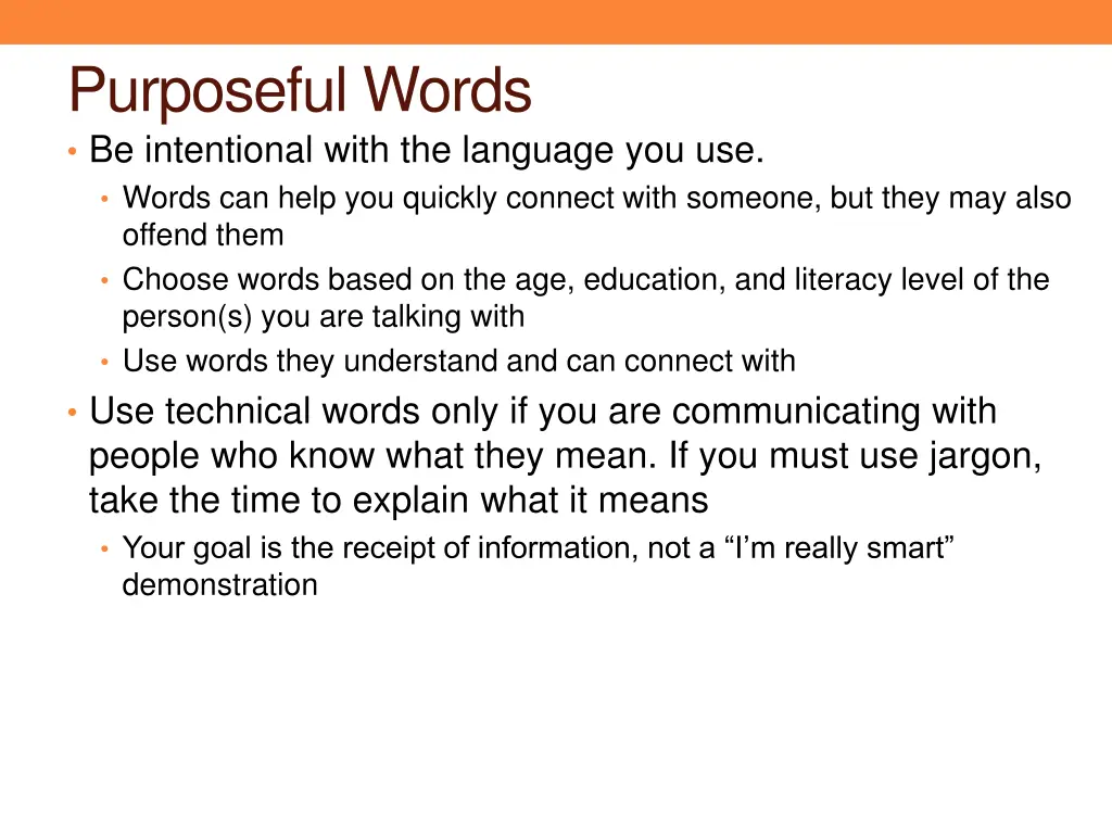 purposeful words be intentional with the language