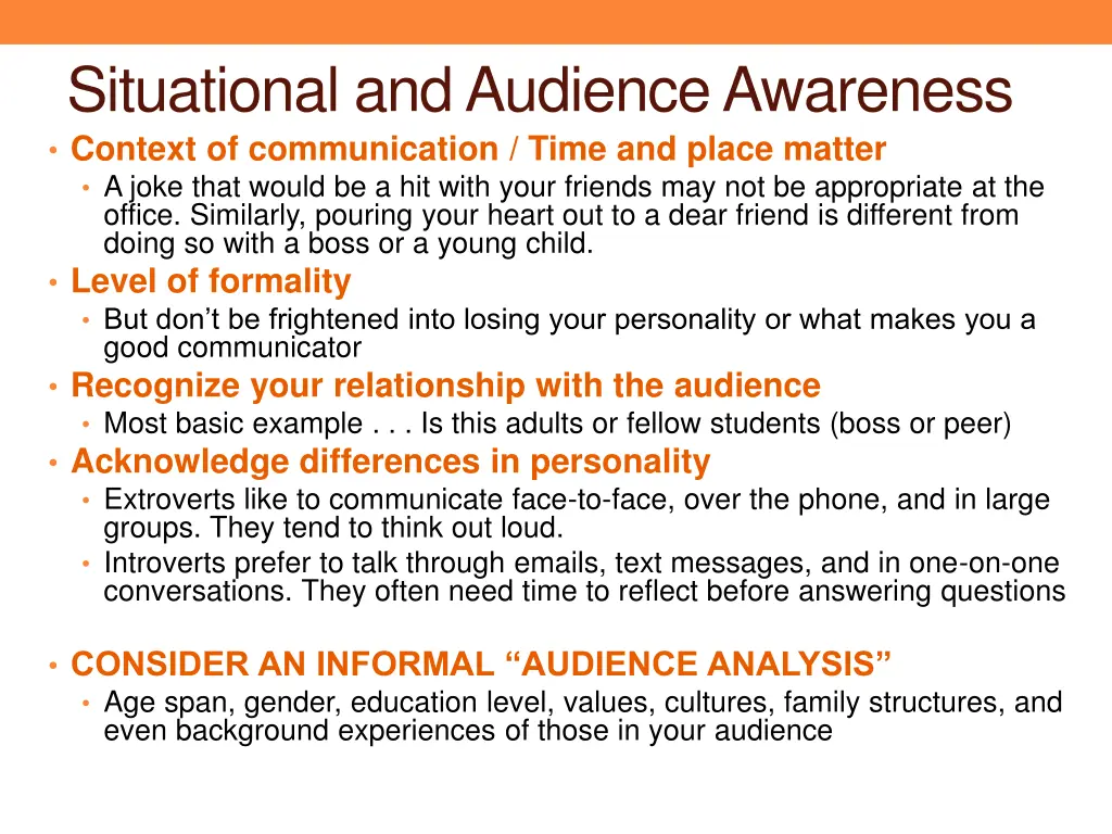 situational and audience awareness context