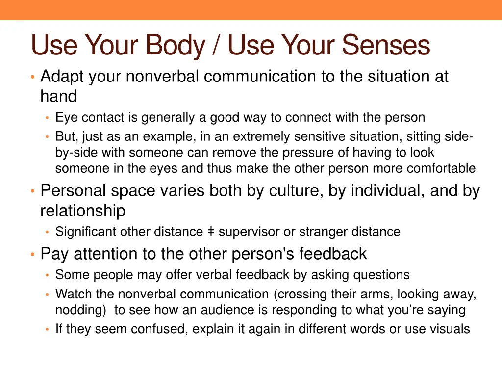 use your body use your senses adapt your