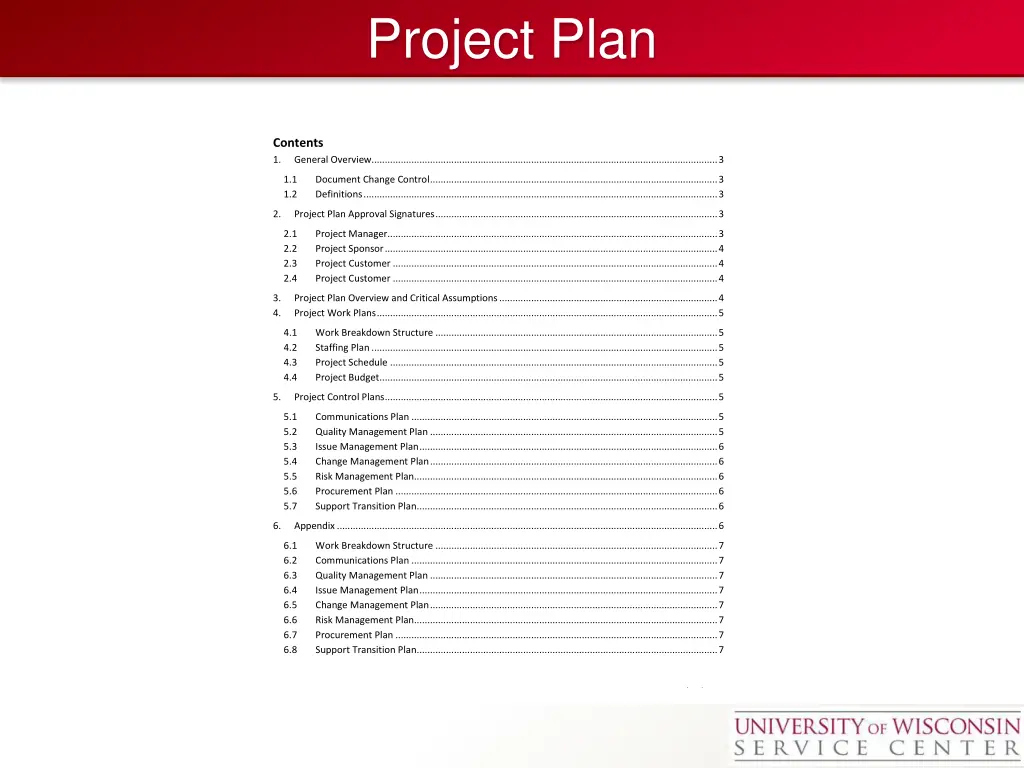 project plan