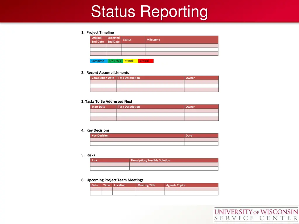 status reporting