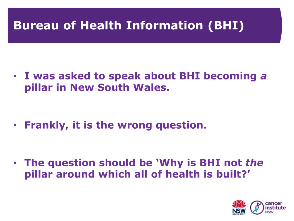 bureau of health information bhi
