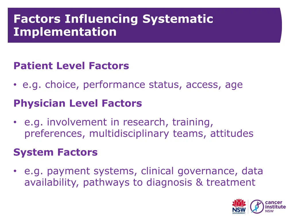 factors influencing systematic implementation