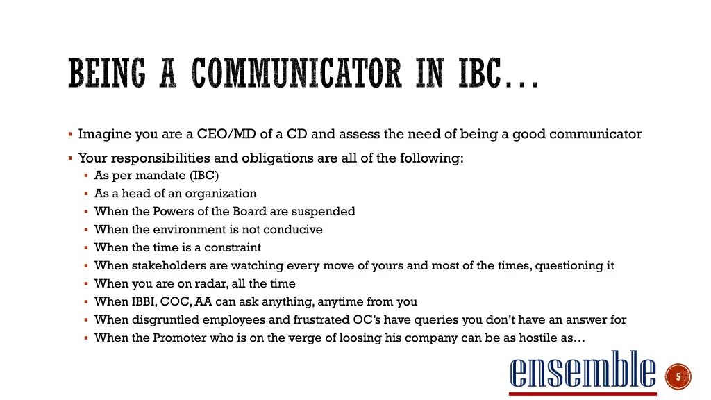 being a communicator in ibc