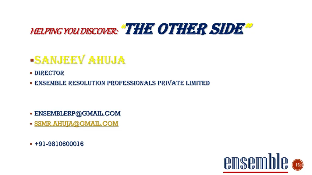 helping you discover the other side the other side