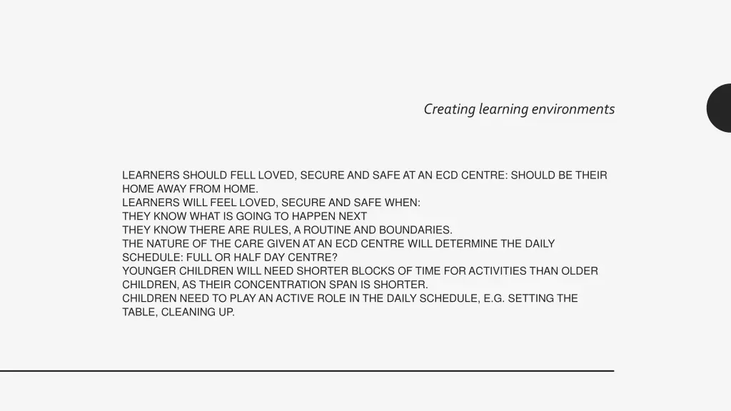 creating learning environments 1