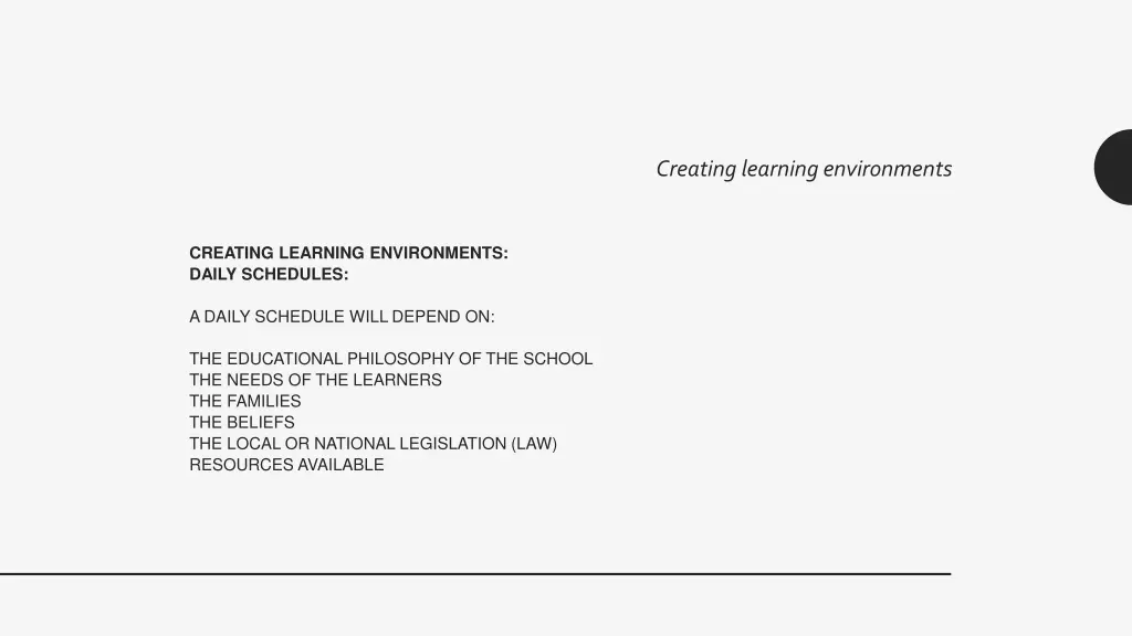 creating learning environments