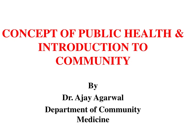 concept of public health introduction to community