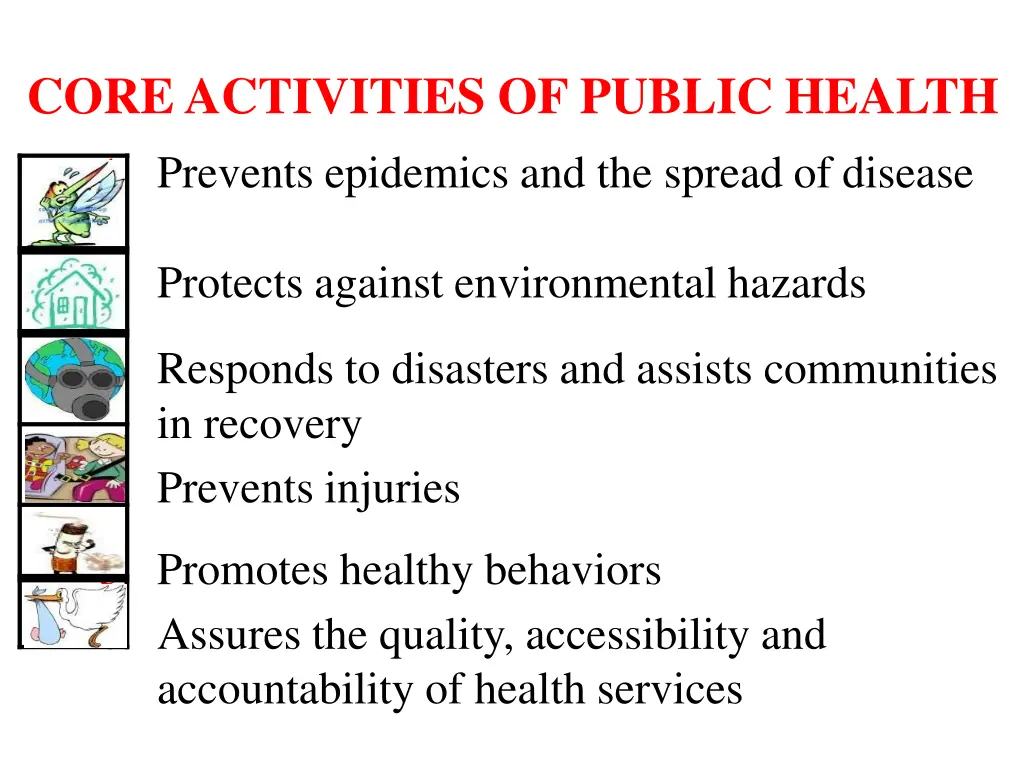core activities of public health 1 prevents
