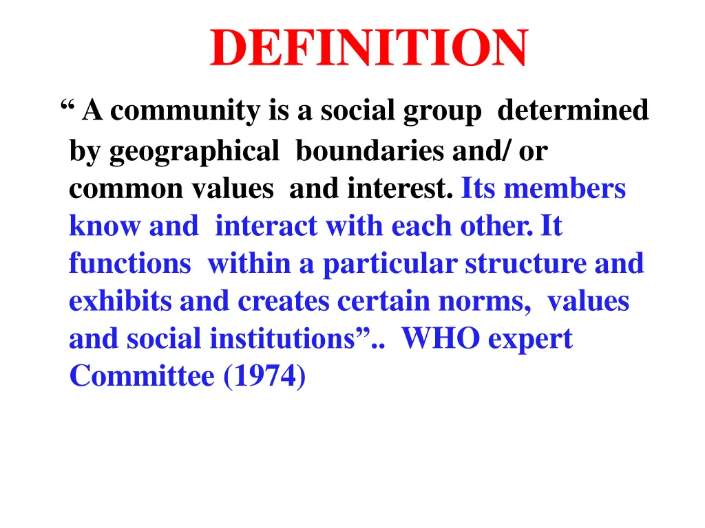 definition a community is a social group