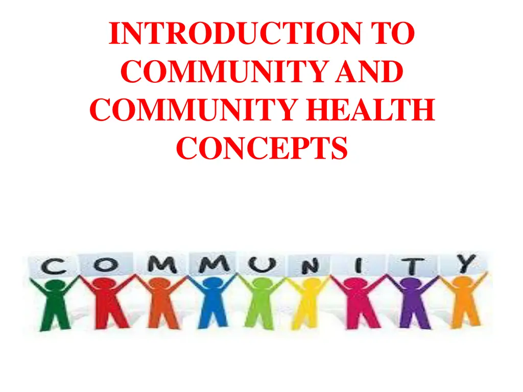 introduction to community and communityhealth