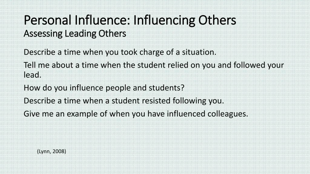 personal influence influencing others personal