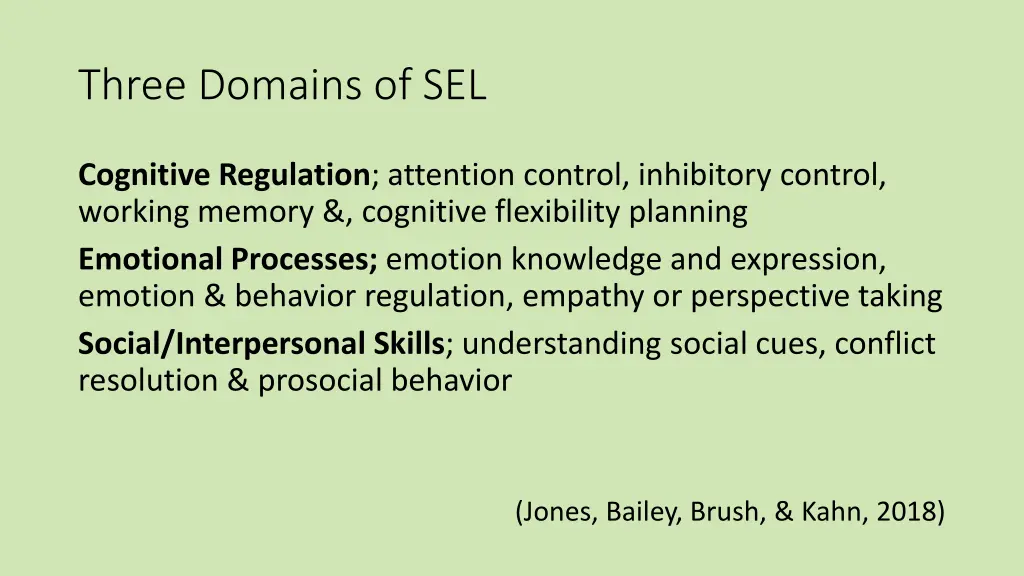 three domains of sel