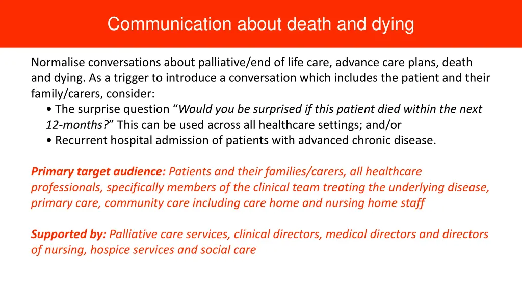 communication about death and dying