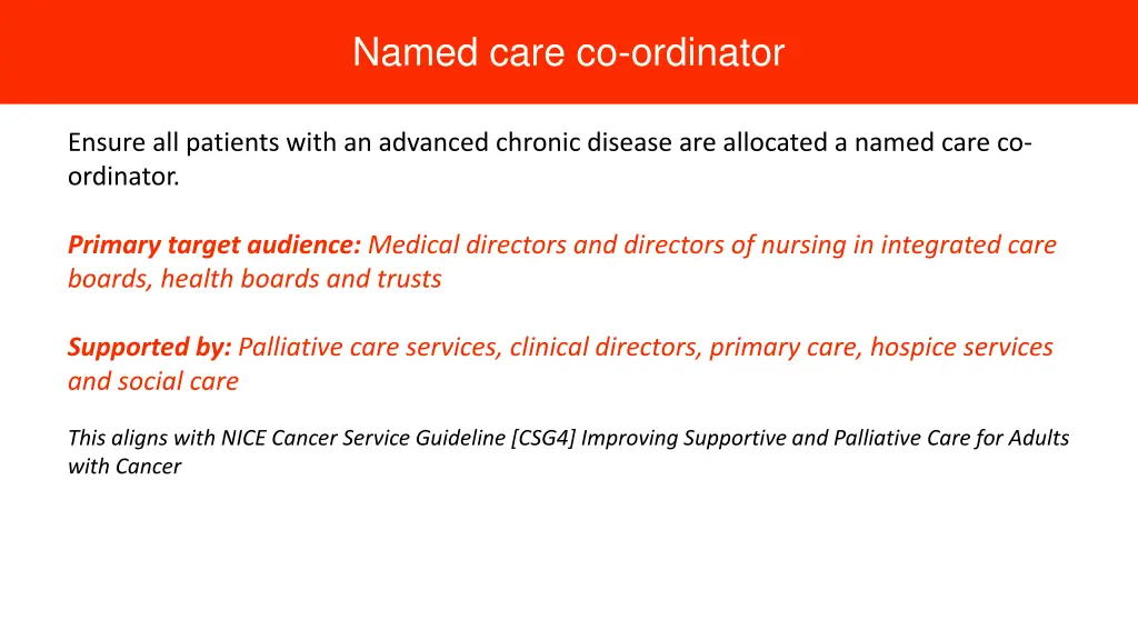 named care co ordinator