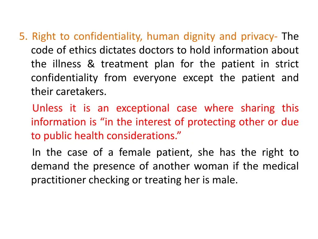 5 right to confidentiality human dignity