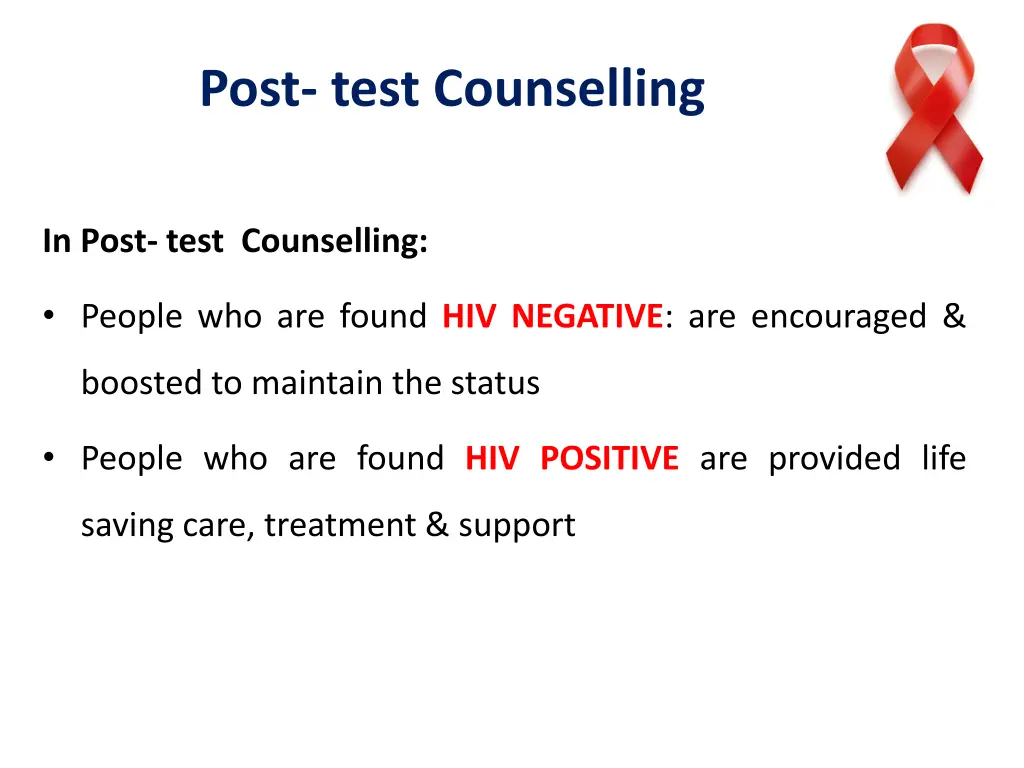 post test counselling