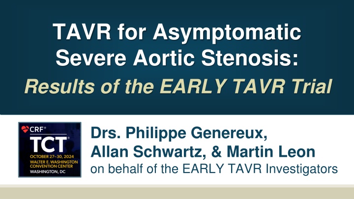 tavr for asymptomatic severe aortic stenosis