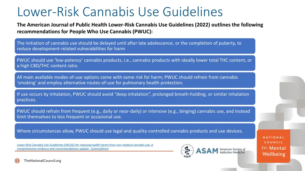 lower risk cannabis use guidelines the american