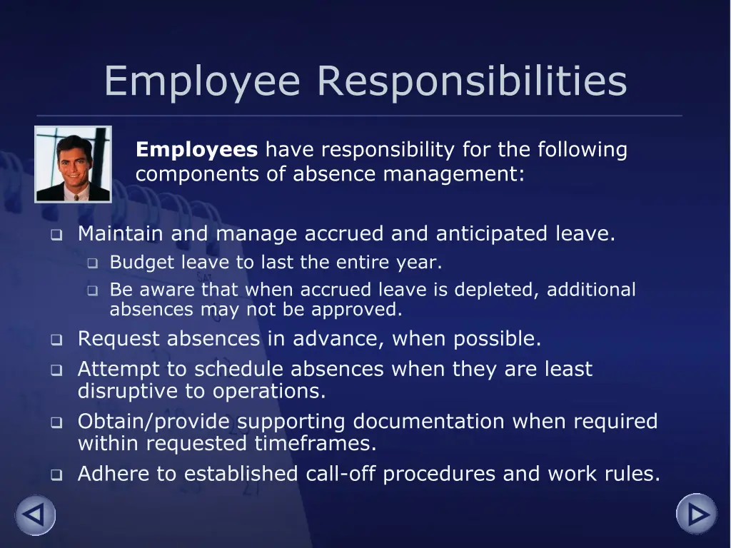 employee responsibilities