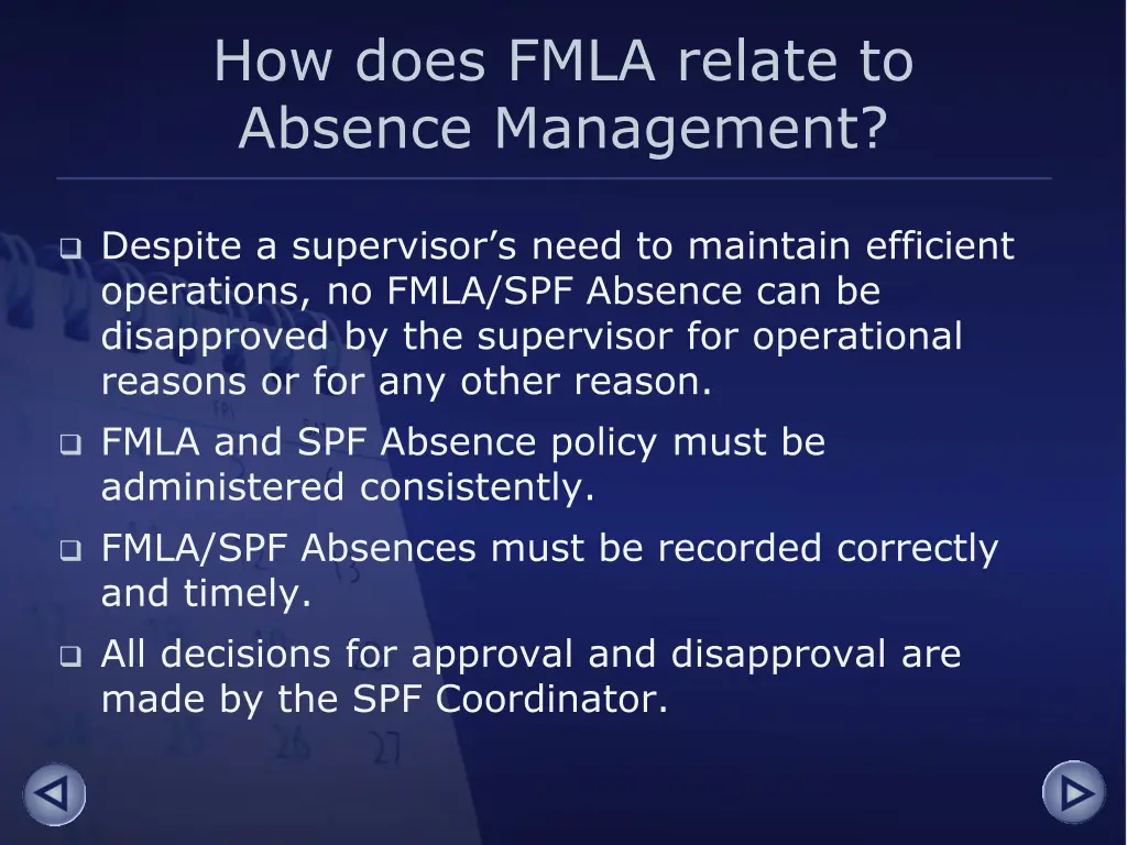 how does fmla relate to absence management