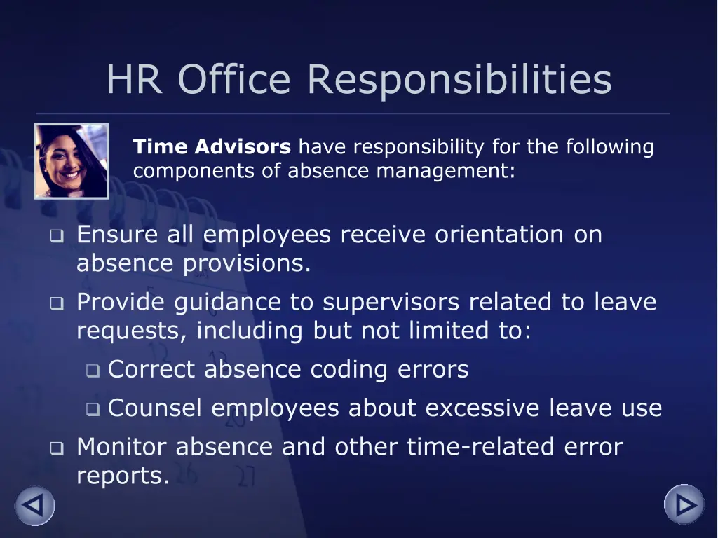 hr office responsibilities