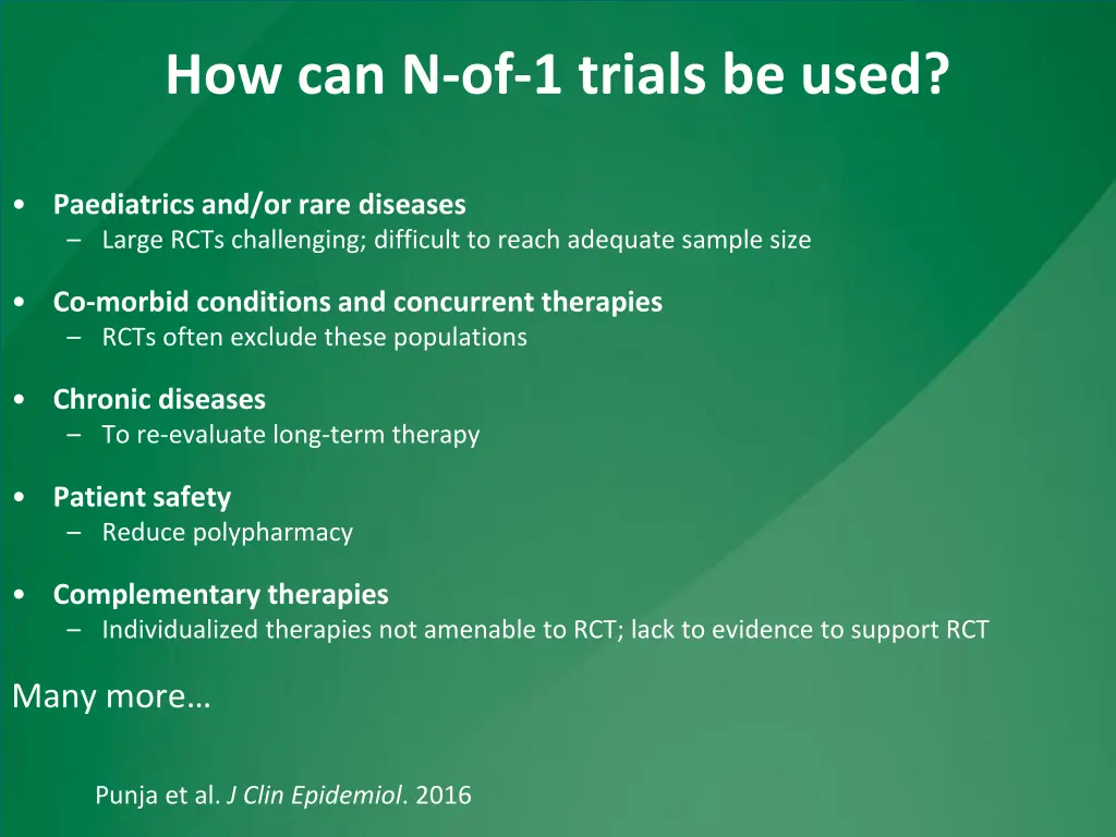 how can n of 1 trials be used