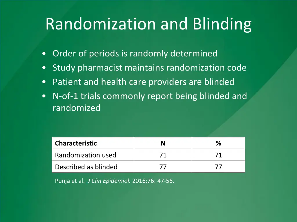 randomization and blinding