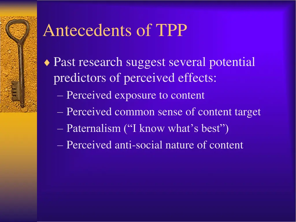 antecedents of tpp