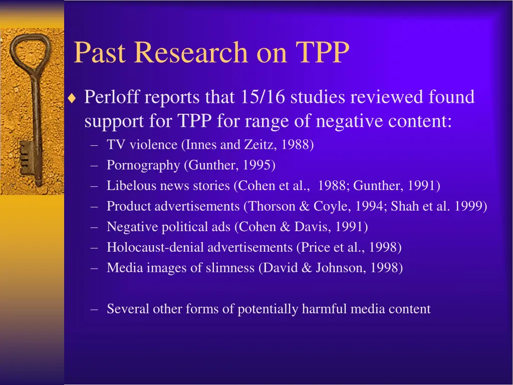 past research on tpp